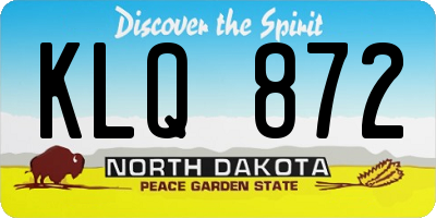 ND license plate KLQ872