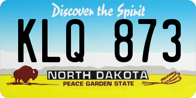 ND license plate KLQ873