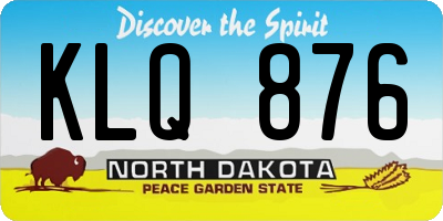 ND license plate KLQ876
