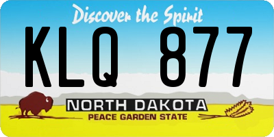 ND license plate KLQ877