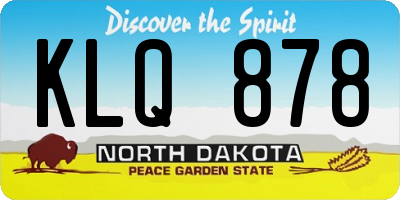 ND license plate KLQ878