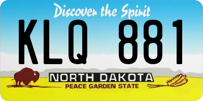 ND license plate KLQ881