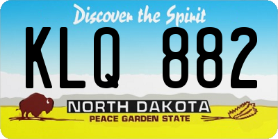 ND license plate KLQ882