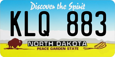 ND license plate KLQ883