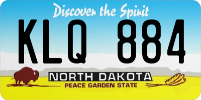 ND license plate KLQ884