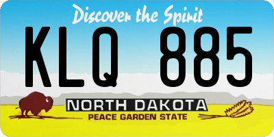 ND license plate KLQ885