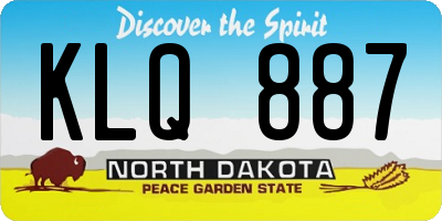 ND license plate KLQ887