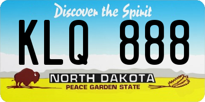 ND license plate KLQ888