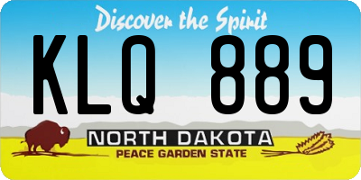 ND license plate KLQ889