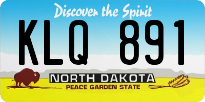 ND license plate KLQ891