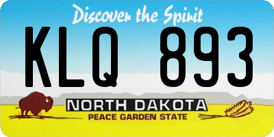 ND license plate KLQ893