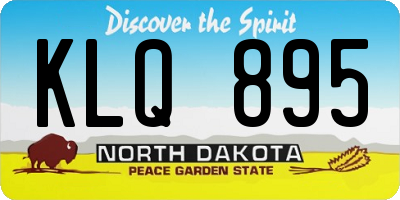 ND license plate KLQ895