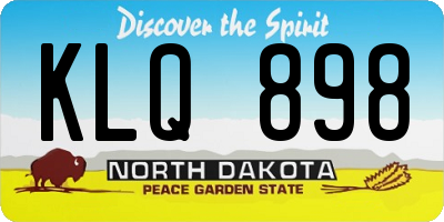 ND license plate KLQ898