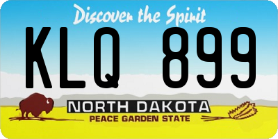 ND license plate KLQ899