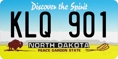 ND license plate KLQ901