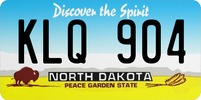 ND license plate KLQ904
