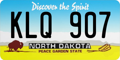 ND license plate KLQ907