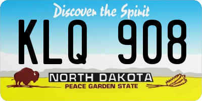 ND license plate KLQ908