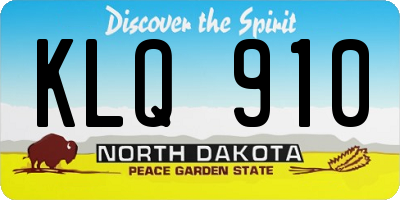 ND license plate KLQ910