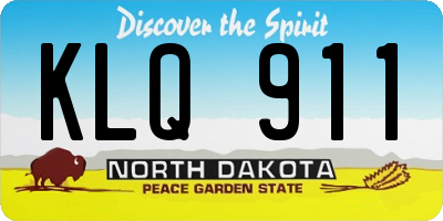 ND license plate KLQ911