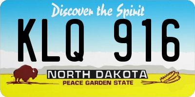 ND license plate KLQ916