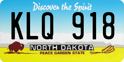 ND license plate KLQ918