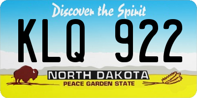 ND license plate KLQ922