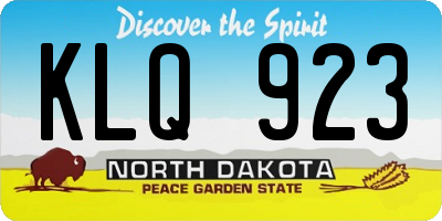 ND license plate KLQ923