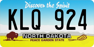 ND license plate KLQ924