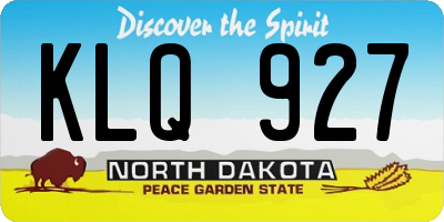 ND license plate KLQ927