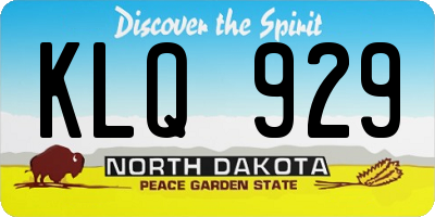 ND license plate KLQ929
