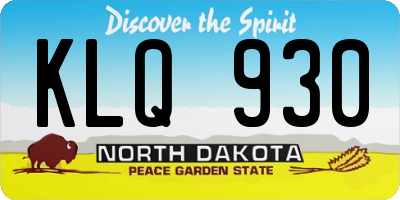 ND license plate KLQ930