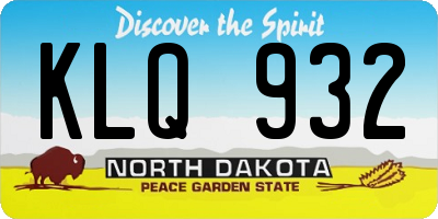 ND license plate KLQ932