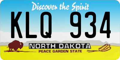 ND license plate KLQ934