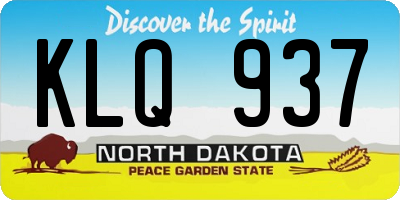 ND license plate KLQ937