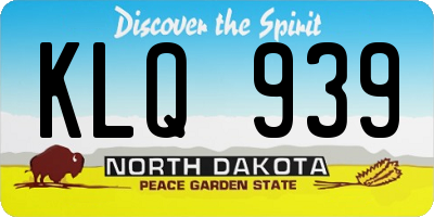 ND license plate KLQ939