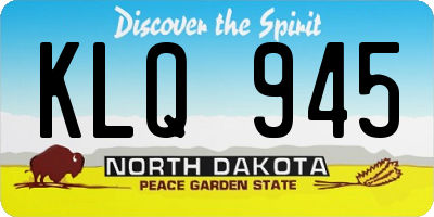ND license plate KLQ945