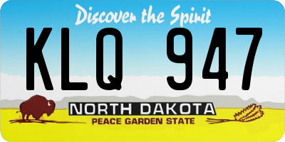 ND license plate KLQ947
