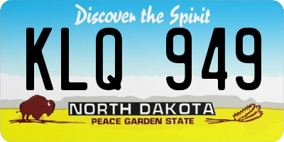 ND license plate KLQ949