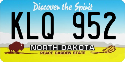 ND license plate KLQ952