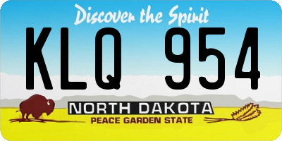 ND license plate KLQ954