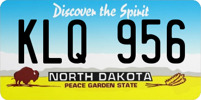 ND license plate KLQ956