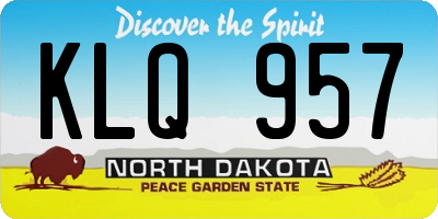 ND license plate KLQ957