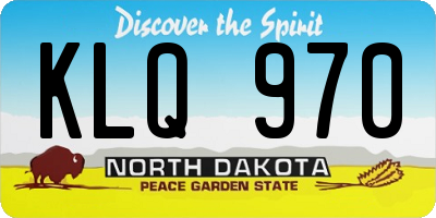 ND license plate KLQ970