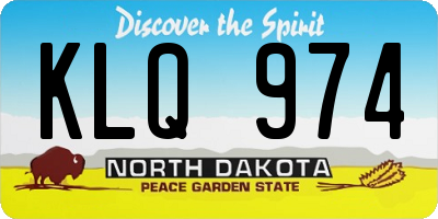 ND license plate KLQ974