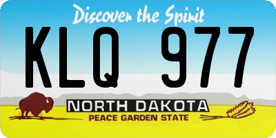 ND license plate KLQ977