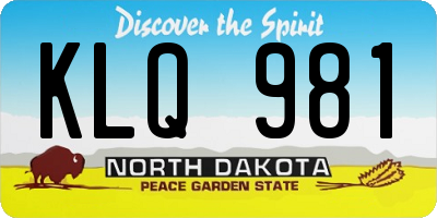 ND license plate KLQ981