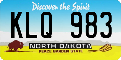 ND license plate KLQ983
