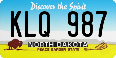 ND license plate KLQ987