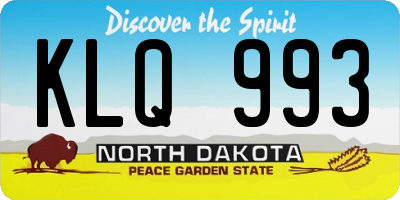 ND license plate KLQ993